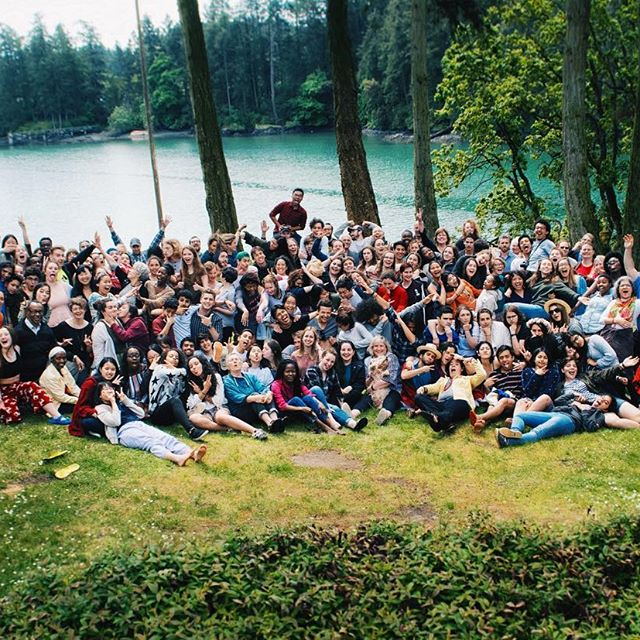 Group of students in a forest